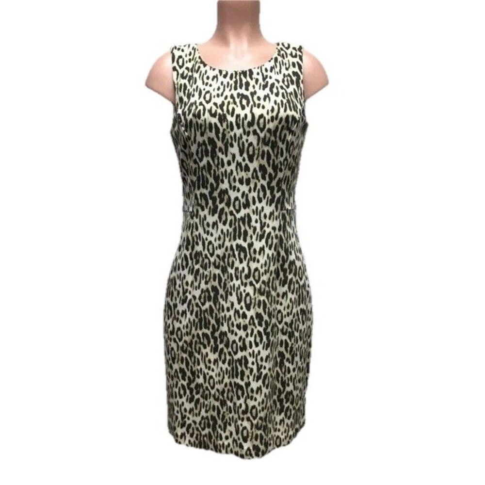 Chicos Leopard Print Sleeveless Sheath Dress